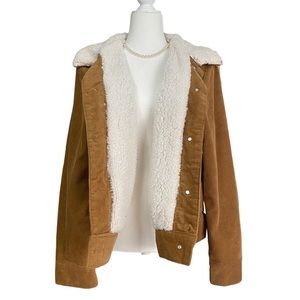 Arizona-Corduroy and Faux Fur Lined Trucker Jacket Size Large